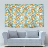 Vintage Hawaii Mango Tapestry Blue Hawaiian Palaka LT05 - Polynesian Pride