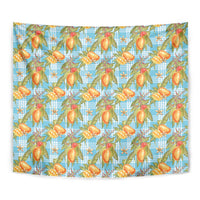 Vintage Hawaii Mango Tapestry Blue Hawaiian Palaka LT05 - Polynesian Pride