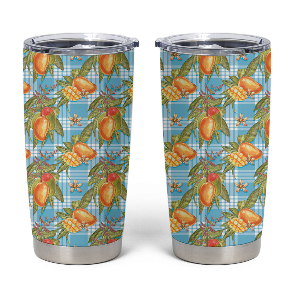 Vintage Hawaii Mango Tumbler Cup Blue Hawaiian Palaka LT05 Blue - Polynesian Pride