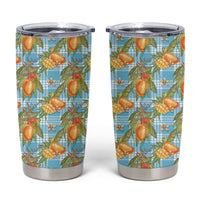 Vintage Hawaii Mango Tumbler Cup Blue Hawaiian Palaka LT05 Blue - Polynesian Pride