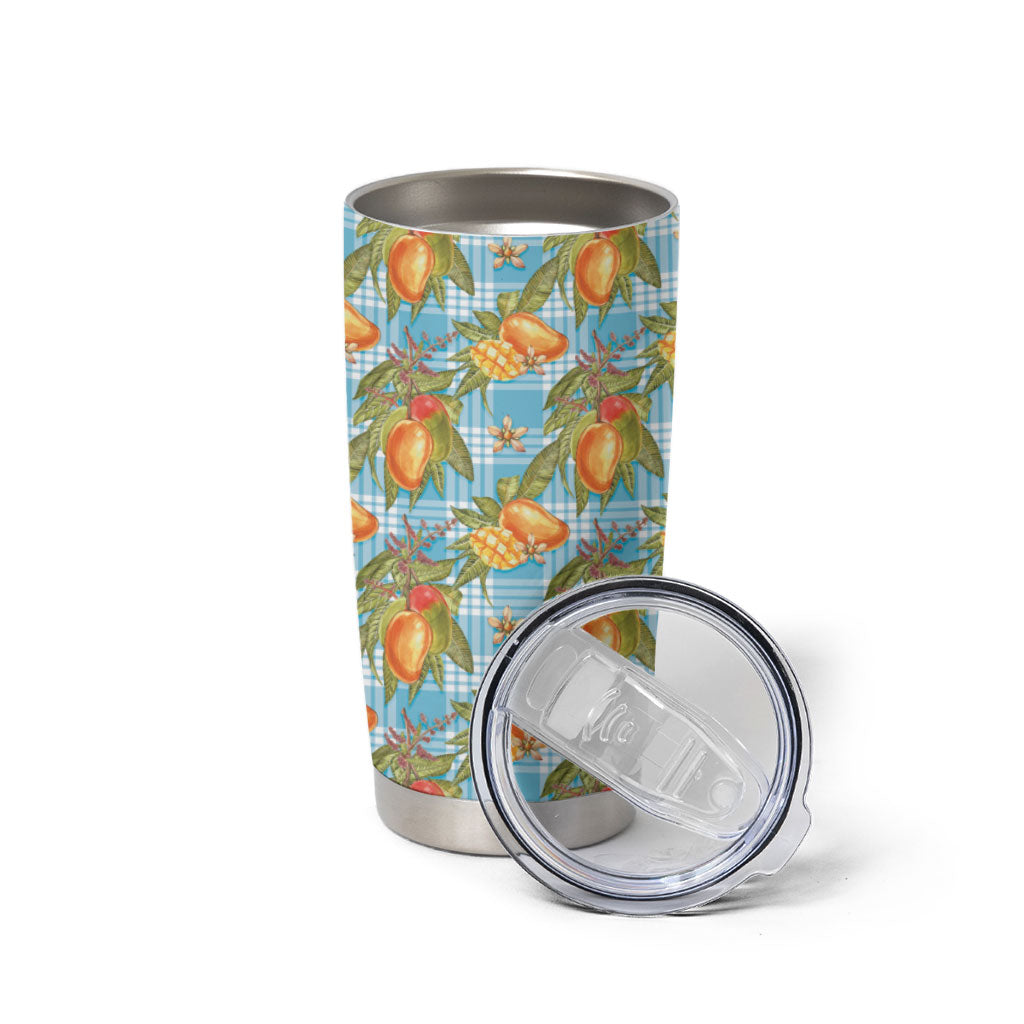 Vintage Hawaii Mango Tumbler Cup Blue Hawaiian Palaka LT05 - Polynesian Pride