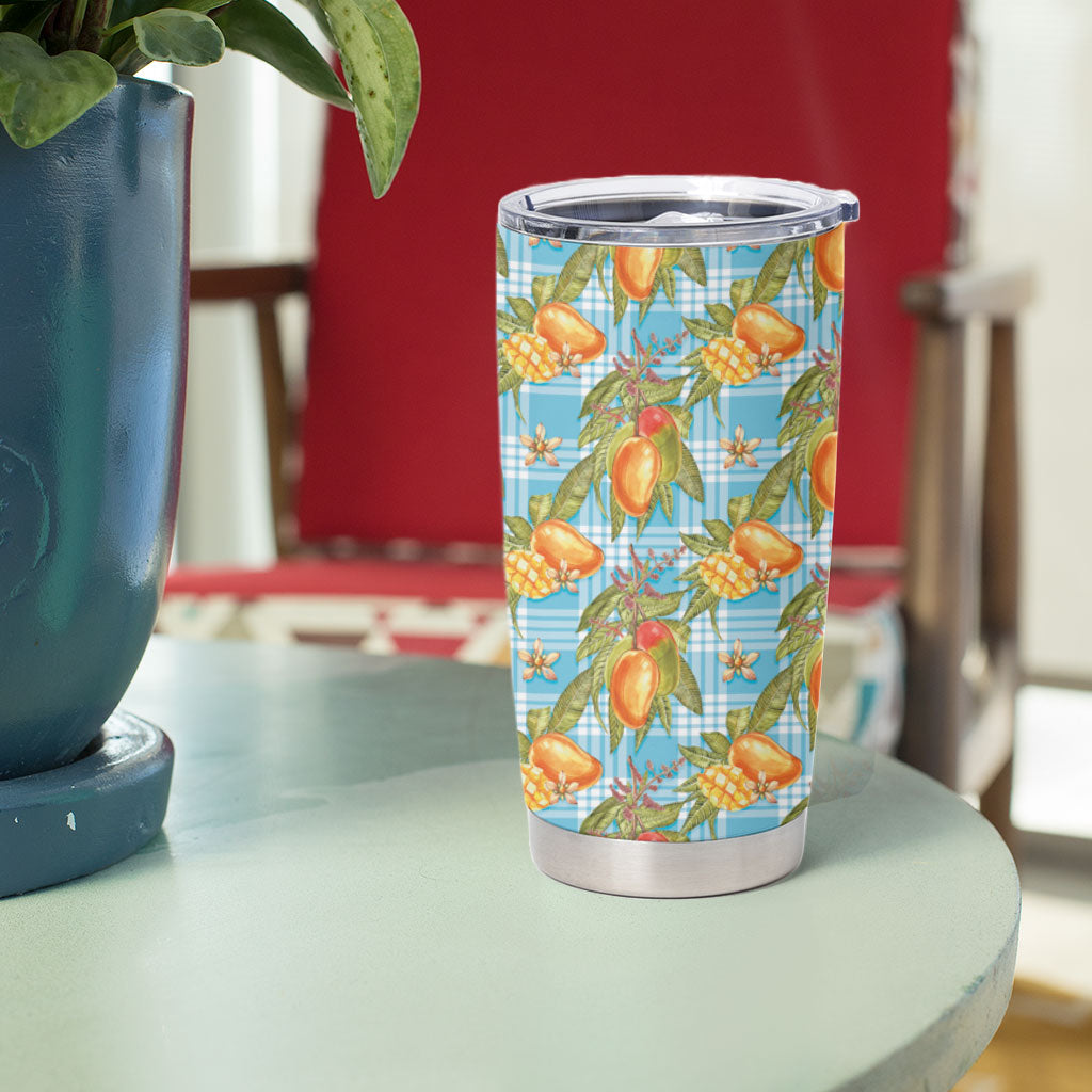 Vintage Hawaii Mango Tumbler Cup Blue Hawaiian Palaka LT05 - Polynesian Pride
