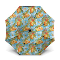 Vintage Hawaii Mango Umbrella Blue Hawaiian Palaka LT05 One Size Folded 11.42 inch Opened Diameter 37.4 inch Blue - Polynesian Pride
