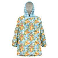 Vintage Hawaii Mango Wearable Blanket Hoodie Blue Hawaiian Palaka LT05 One Size Blue - Polynesian Pride