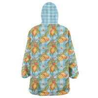 Vintage Hawaii Mango Wearable Blanket Hoodie Blue Hawaiian Palaka LT05 - Polynesian Pride