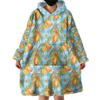 Vintage Hawaii Mango Wearable Blanket Hoodie Blue Hawaiian Palaka LT05 - Polynesian Pride