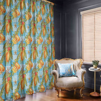 Vintage Hawaii Mango Window Curtain Blue Hawaiian Palaka LT05 - Polynesian Pride
