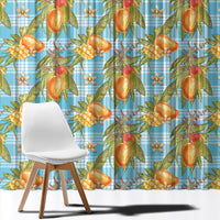 Vintage Hawaii Mango Window Curtain Blue Hawaiian Palaka LT05 - Polynesian Pride