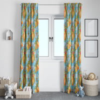Vintage Hawaii Mango Window Curtain Blue Hawaiian Palaka LT05 - Polynesian Pride