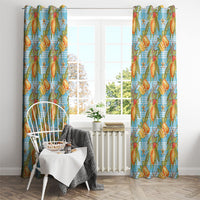 Vintage Hawaii Mango Window Curtain Blue Hawaiian Palaka LT05 - Polynesian Pride