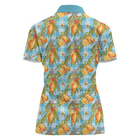 Vintage Hawaii Mango Women Polo Shirt Blue Hawaiian Palaka LT05 - Polynesian Pride