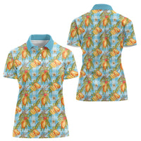 Vintage Hawaii Mango Women Polo Shirt Blue Hawaiian Palaka LT05 - Polynesian Pride