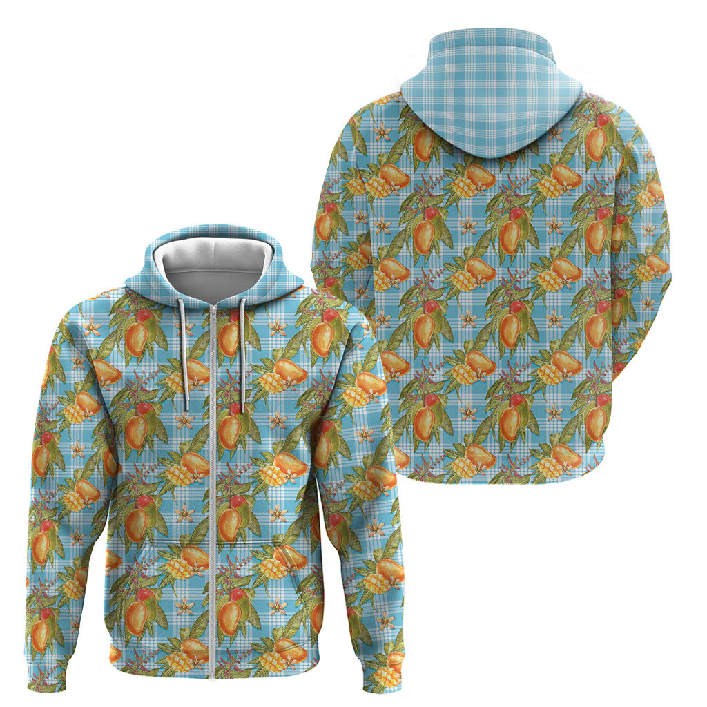 Vintage Hawaii Mango Zip Hoodie Blue Hawaiian Palaka LT05 - Polynesian Pride