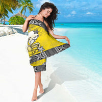 Happy Niue Constitution Day Sarong Niuean Crab Hiapo Pattern Yellow Version LT05 - Polynesian Pride