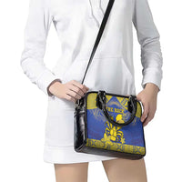 Niue The Rock Shoulder Handbag Niuean Crab Hiapo Pattern Blue Version