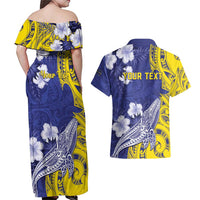 Personalised Nauru 92nd Anniversary Of Angam Couples Matching Off Shoulder Maxi Dress and Hawaiian Shirt Polynesian Whale Pattern LT05 - Polynesian Pride