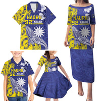 Personalised Nauru 92nd Anniversary Of Angam Family Matching Puletasi and Hawaiian Shirt Polynesian Whale Pattern LT05 - Polynesian Pride