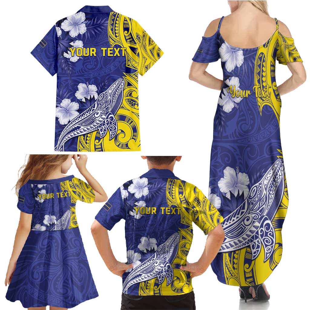 Personalised Nauru 92nd Anniversary Of Angam Family Matching Summer Maxi Dress and Hawaiian Shirt Polynesian Whale Pattern LT05 - Polynesian Pride