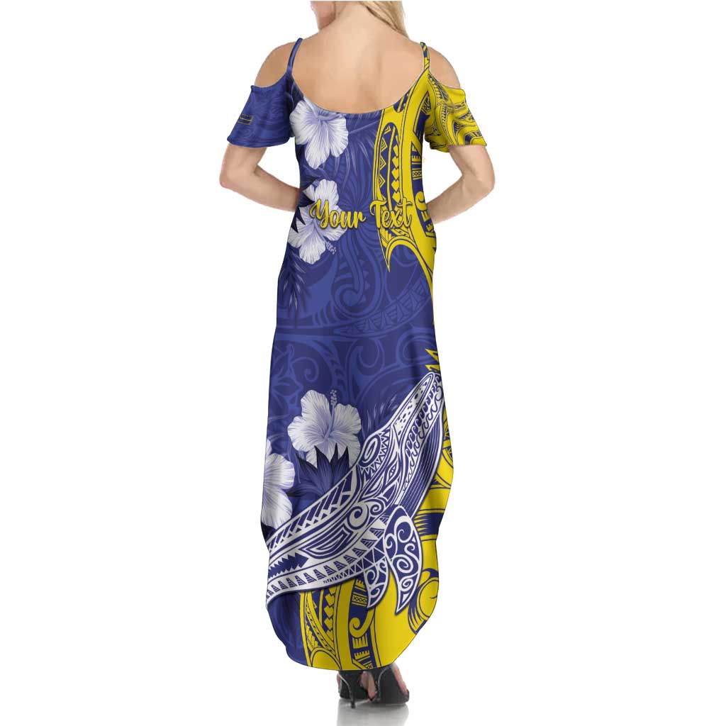 Personalised Nauru 92nd Anniversary Of Angam Family Matching Summer Maxi Dress and Hawaiian Shirt Polynesian Whale Pattern LT05 - Polynesian Pride
