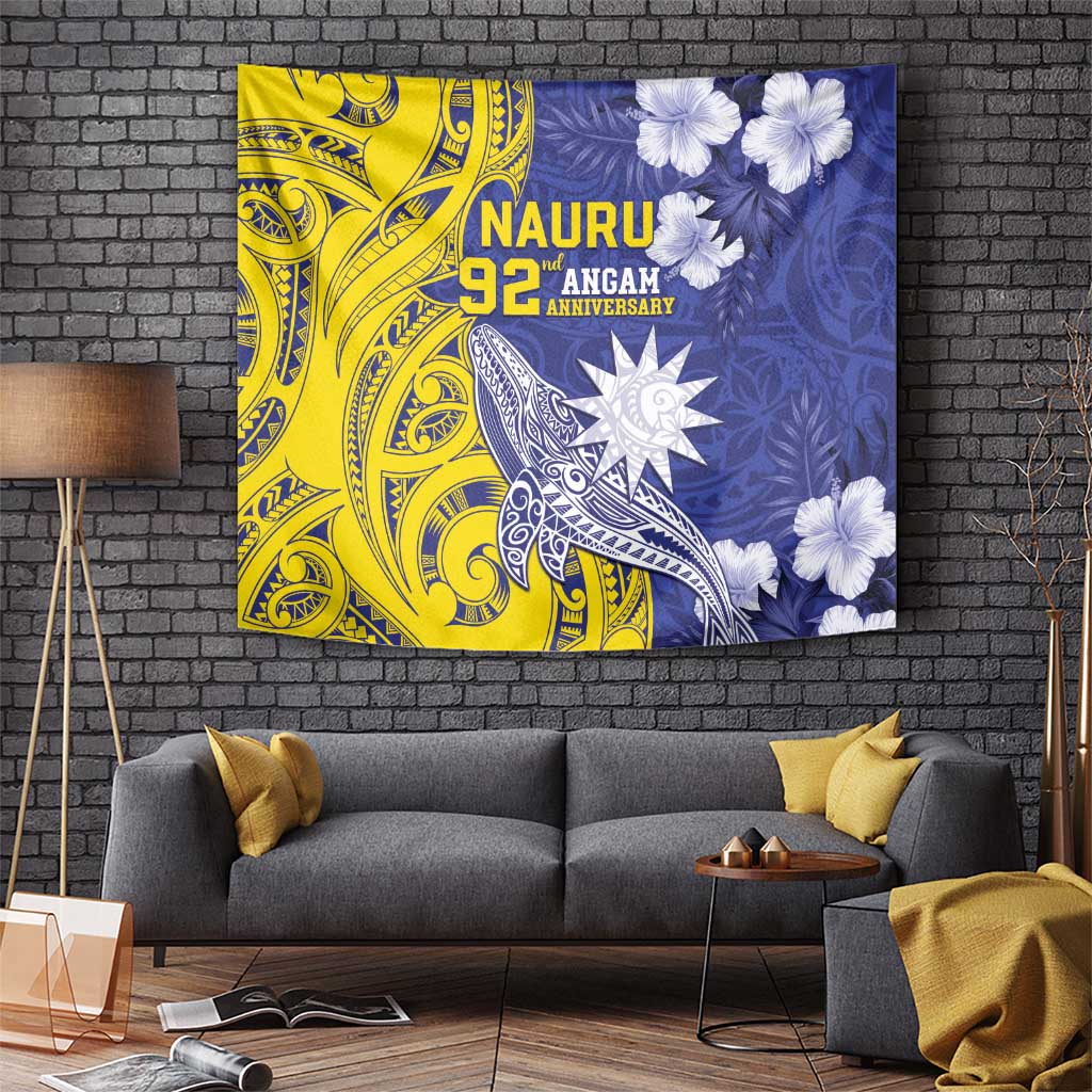 Nauru 92nd Anniversary Of Angam Tapestry Polynesian Whale Pattern