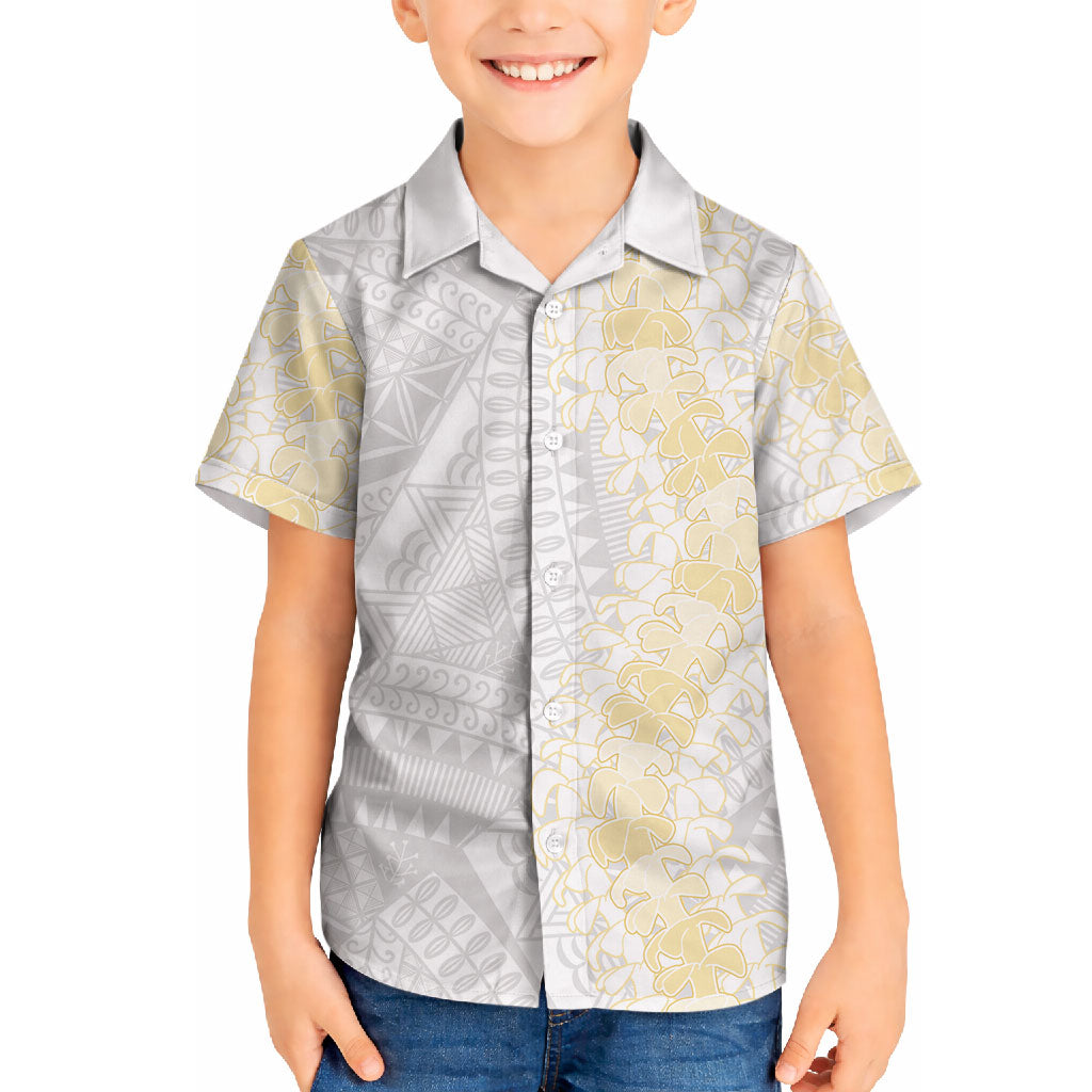 Niue White Sunday Hawaiian Shirt Niuean Hiapo With Puakenikeni Lei LT05 - Polynesian Pride