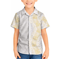 Niue White Sunday Hawaiian Shirt Niuean Hiapo With Puakenikeni Lei LT05 - Polynesian Pride