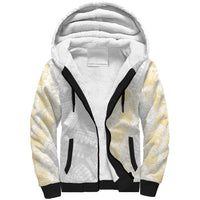 Niue White Sunday Sherpa Hoodie Niuean Hiapo With Puakenikeni Lei LT05 Unisex White - Polynesian Pride