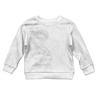 American Samoa White Sunday Kid Ugly Christmas Sweater Polynesian Pattern With Tropical Flowers