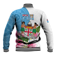 Fiji Day Baseball Jacket Tanoa Hibiscus Fijian Tapa Masi Pattern LT05 - Polynesian Pride