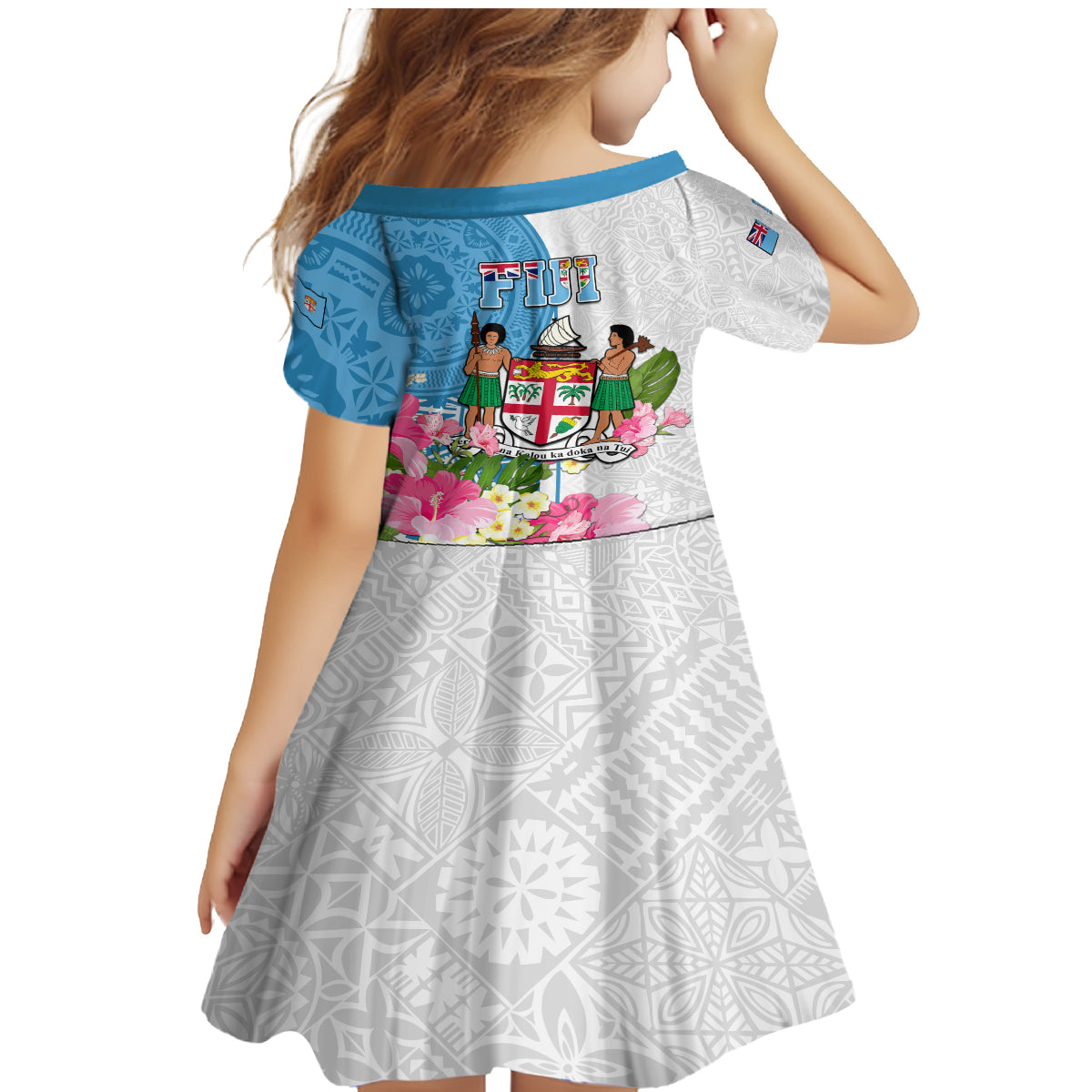 Fiji Day Family Matching Mermaid Dress and Hawaiian Shirt Tanoa Hibiscus Fijian Tapa Masi Pattern LT05 - Polynesian Pride