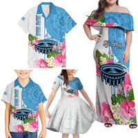 Fiji Day Family Matching Off Shoulder Maxi Dress and Hawaiian Shirt Tanoa Hibiscus Fijian Tapa Masi Pattern LT05 - Polynesian Pride