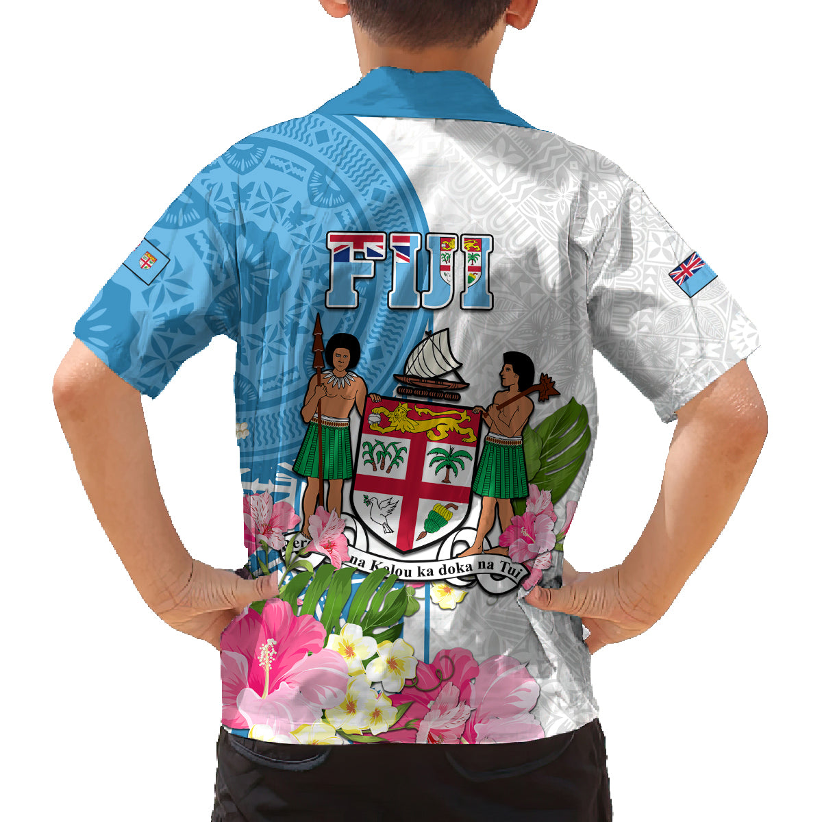 Fiji Day Family Matching Tank Maxi Dress and Hawaiian Shirt Tanoa Hibiscus Fijian Tapa Masi Pattern LT05 - Polynesian Pride