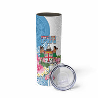 Fiji Day Skinny Tumbler Tanoa Hibiscus Fijian Tapa Masi Pattern LT05 - Polynesian Pride