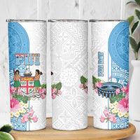 Fiji Day Skinny Tumbler Tanoa Hibiscus Fijian Tapa Masi Pattern LT05 - Polynesian Pride