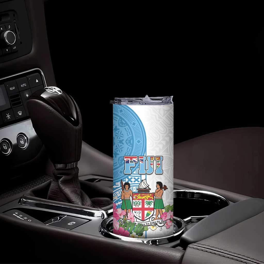 Fiji Day Skinny Tumbler Tanoa Hibiscus Fijian Tapa Masi Pattern LT05 - Polynesian Pride