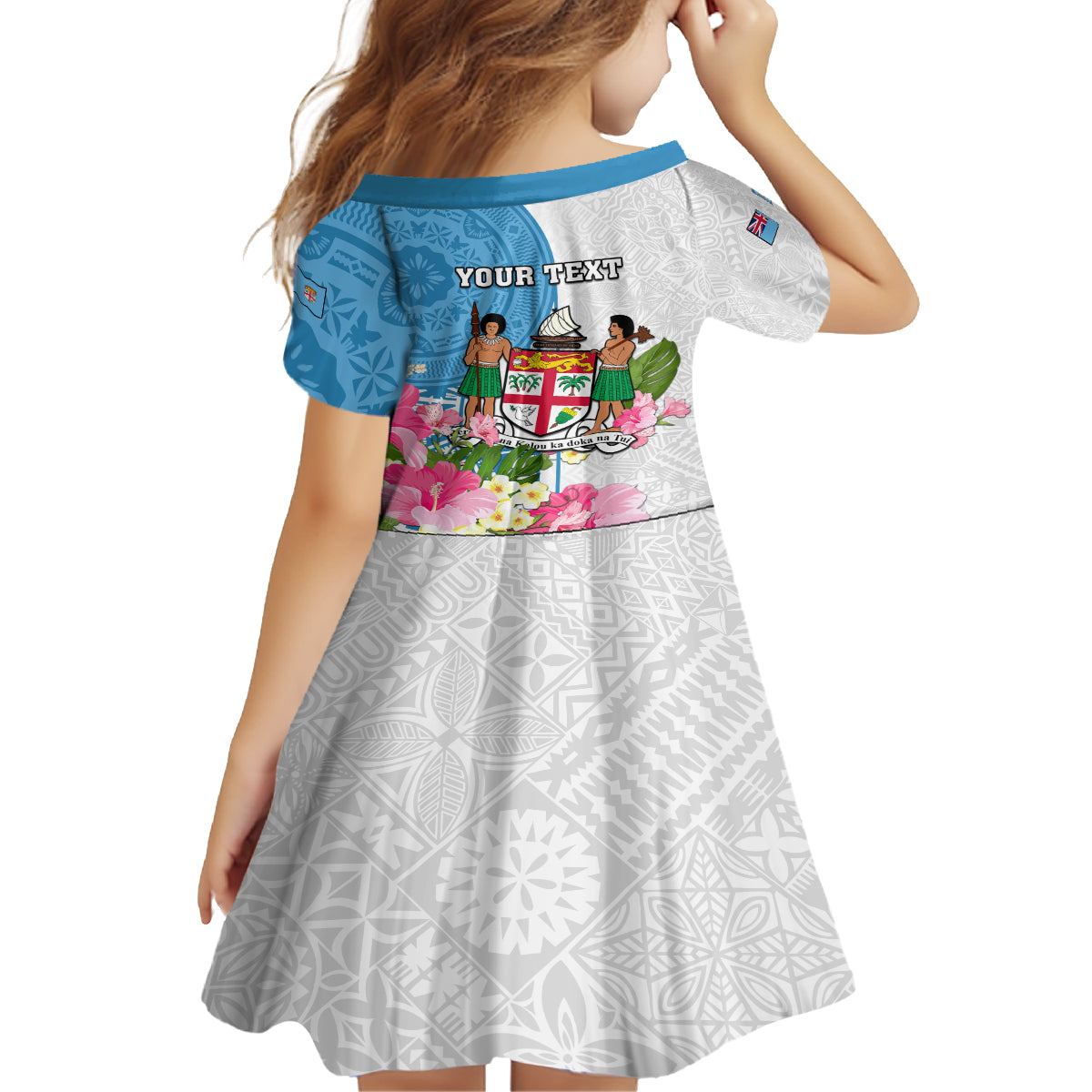 personalized-fiji-day-kid-short-sleeve-dress-tanoa-hibiscus-fijian-tapa-masi-pattern