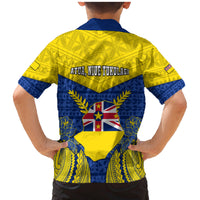 Niue Constitution Day Family Matching Mermaid Dress and Hawaiian Shirt Coat Of Arms Niuean Hiapo Pattern LT05 - Polynesian Pride