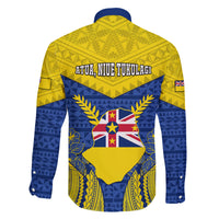 Niue Constitution Day Family Matching Off Shoulder Maxi Dress and Hawaiian Shirt Coat Of Arms Niuean Hiapo Pattern LT05 - Polynesian Pride