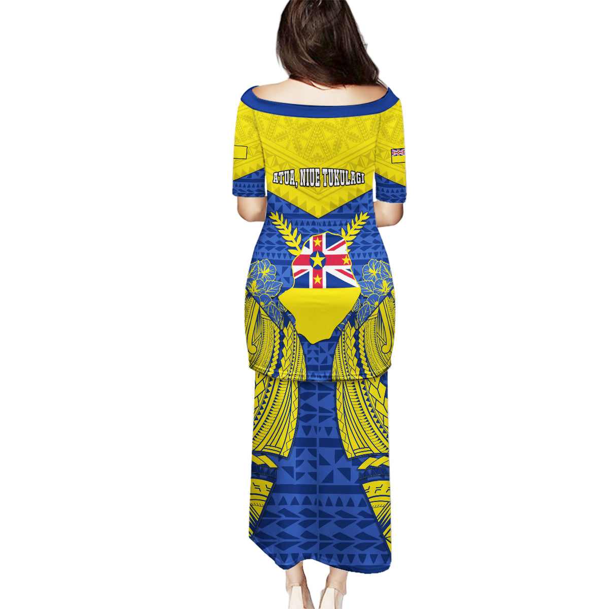 Niue Constitution Day Family Matching Puletasi Dress and Hawaiian Shirt Coat Of Arms Niuean Hiapo Pattern LT05 - Polynesian Pride