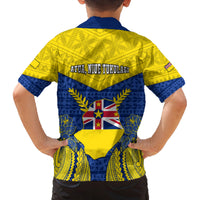 Niue Constitution Day Family Matching Summer Maxi Dress and Hawaiian Shirt Coat Of Arms Niuean Hiapo Pattern LT05 - Polynesian Pride
