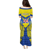 Personalized Niue Constitution Day Family Matching Puletasi Dress and Hawaiian Shirt Coat Of Arms Niuean Hiapo Pattern LT05 - Polynesian Pride