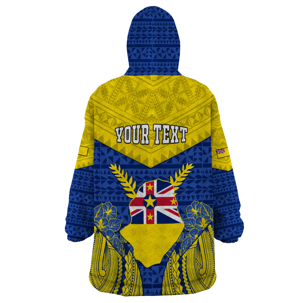personalized-niue-constitution-day-wearable-blanket-hoodie-coat-of-arms-niuean-hiapo-pattern