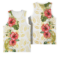 Hawaii Discoverers Day Basketball Jersey Tropical Hibiscus Glitter White LT05 - Polynesian Pride