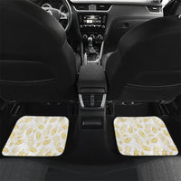 Hawaii Discoverers Day Car Mats Tropical Hibiscus Glitter White LT05 Set 2pcs - Back White - Polynesian Pride