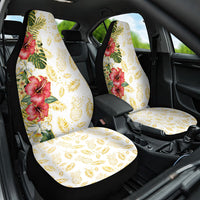 Hawaii Discoverers Day Car Seat Cover Tropical Hibiscus Glitter White LT05 One Size White - Polynesian Pride