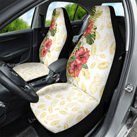 Hawaii Discoverers Day Car Seat Cover Tropical Hibiscus Glitter White LT05 - Polynesian Pride