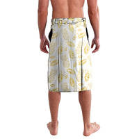 Hawaii Discoverers Day Lavalava Tropical Hibiscus Glitter White
