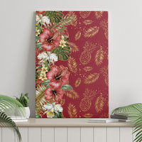 Hawaii Discoverers Day Canvas Wall Art Tropical Hibiscus Glitter Crimson LT05 - Polynesian Pride