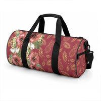 Hawaii Discoverers Day Duffle Bag Tropical Hibiscus Glitter Crimson LT05 - Polynesian Pride