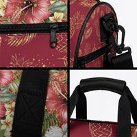 Hawaii Discoverers Day Duffle Bag Tropical Hibiscus Glitter Crimson LT05 - Polynesian Pride